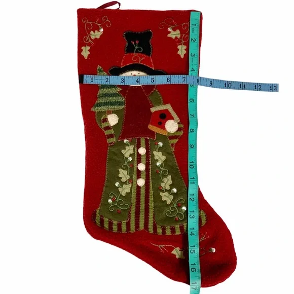 Christmas Stockings of 4 Handmade Stitching Looking Style Sz 8”x17” - Picture 6 of 8